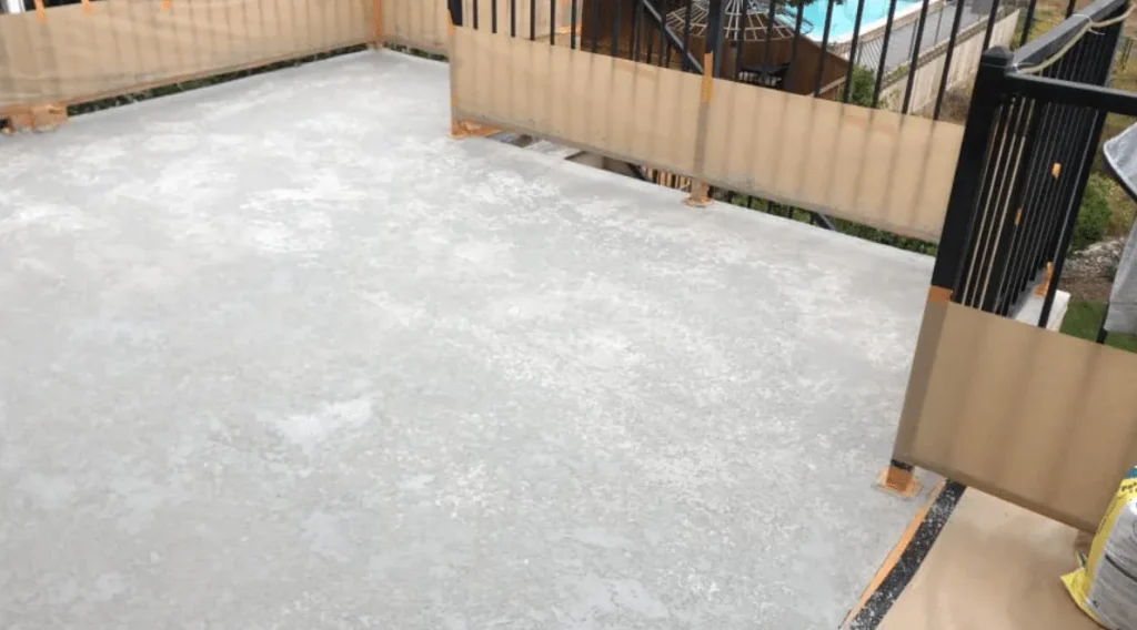 Light flake-finish patio deck