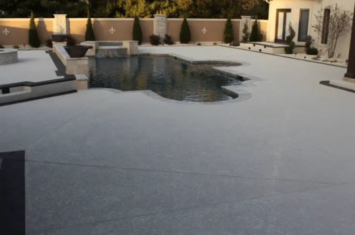 Concrete pool deck surface